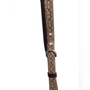 Coach Skinny Leather Canvas Signature C Belt